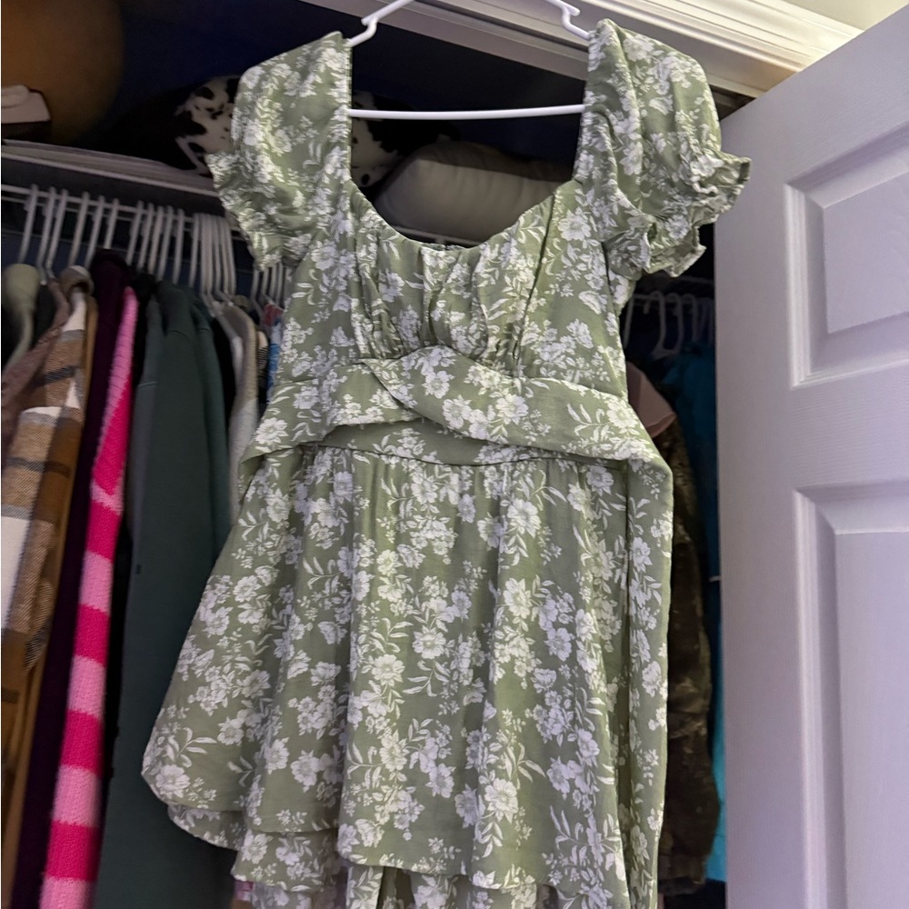 Floral Green Romper